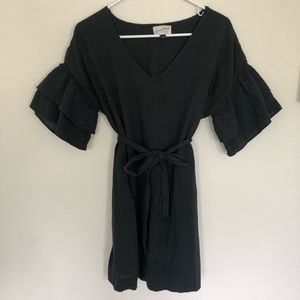 Gray XS T-shirt Ruffle dress with tie